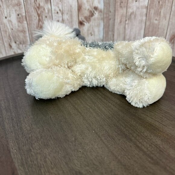 Aurora Flopsie Ludwig The Schnauzer Stuffed Animal Cream Gray Puppy Plush - Picture 6 of 11
